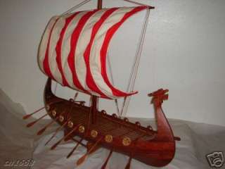 Viking Dragon boat hand made wooden model ship 32  