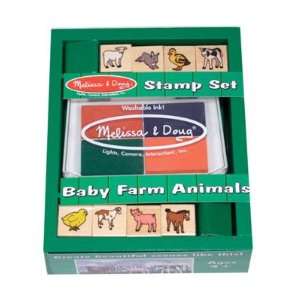   Melissa & Doug   Miniature Stamp Set   Baby Farm Animals: Toys & Games