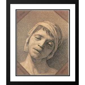   , Jacques Louis 28x34 Framed and Double Matted Head of the Dead Marat