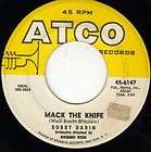 Bobby Darin 45 Mack The Knife / Was There A Call For M
