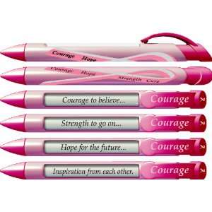   Breast Cancer Awareness Pens with Rotating Messages, 6 Pen Set (36335