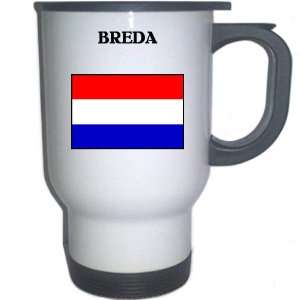  Netherlands (Holland)   BREDA White Stainless Steel Mug 