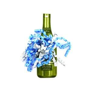  wine tage blue/silver curl cascade ribbon bottle t   Case 