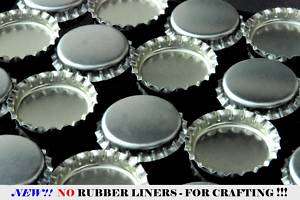 500   SHINY SILVER   LINERLESS   NO LINER   BOTTLE CAPS  