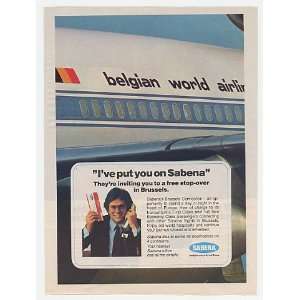   Belgian World Airlines Free Brussels Print Ad (20668)