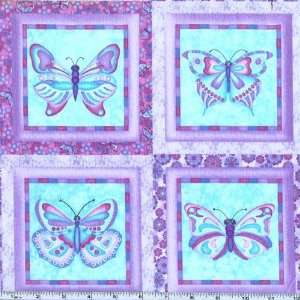  45 Wide Serendipity Butterfly Blocks Lavender Fabric By 