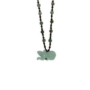 Gift   Rat Zodiac Jade Necklace Embellished with Jade Beads and Brown 