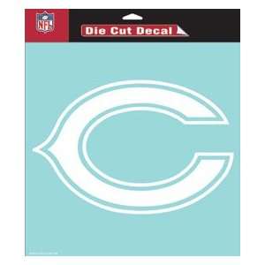 Chicago Bears Die Cut Decal   8x8 White permanent adhesive logo fine 