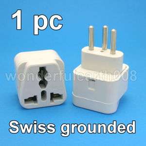   Grounded Travel Adapter Power Plug Convert EU US AU UK to Swiss Plug