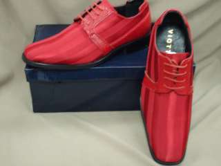 New Mens Elegant Red Satin Fabric Formal Dress Shoes  
