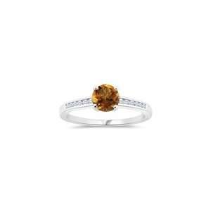  0.11 Cts Diamond & 0.85 Cts Citrine Engagement Ring in 14K 