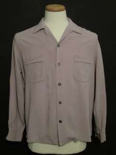 Vtg 50s ATOMIC shirt Rockabilly LOOP COLLAR M L rayon California 