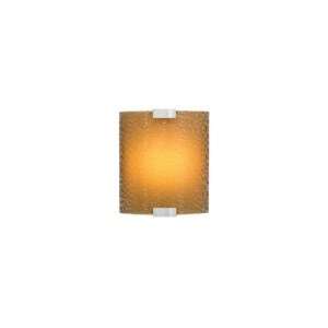   Fluorescent Wall Sconce in Silver Shade Color Bubble Glass Dark Amber