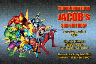 Marvel Superhero Squad Custom Invitations Printable Personalized 
