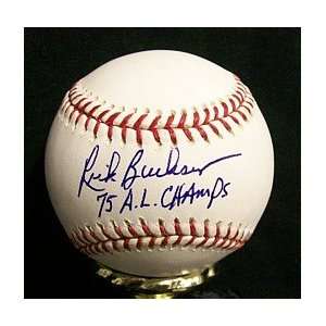 Rick Burleson Autographed Baseball   75 AL Champs   Autographed 