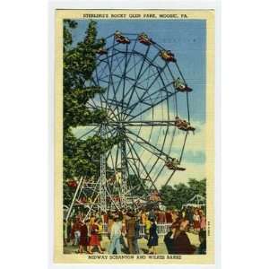   Wheel at Sterlings Rocky Glen Park Postcard Moosic Pennsylvania 1950