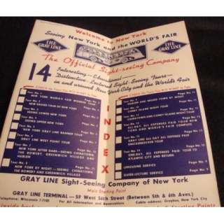1939 NEW YORK World Fair GRAY LINE BUS TOUR Brochure  