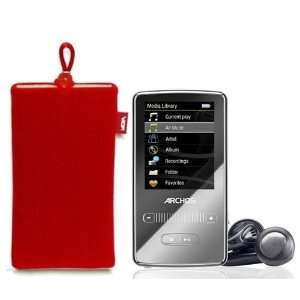  Premium Slim Red Super Carry Pouch Case for Archos 2 8GB 