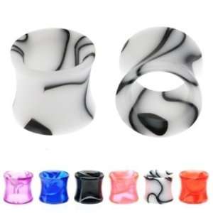   Swirling Marble Hollow Saddles   2g   White   Sold As A Pair Jewelry