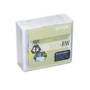  DVD RW Discs 4.7GB 4x w/Jewel Cases Silver Electronics