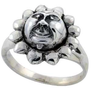  Sterling Silver Sun Poison Ring (Available in Sizes 6 to 