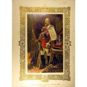  1902 Coronation Robes King Edward Vii Portrait Print