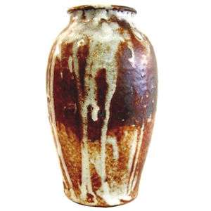 Brutalist Glazed Earthenware Vase  