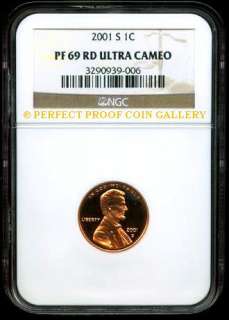 NGC PF69 RD UC 2001 S LINCOLN CENT PF 69  