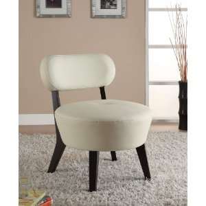  Stylish Accent Chair In White Leather