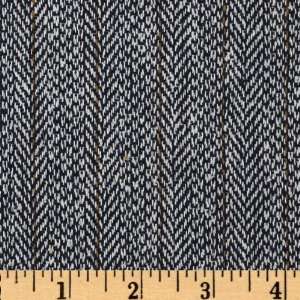  44 Wide Silk Suiting Charcoal/Gold Stripe Fabric By The 