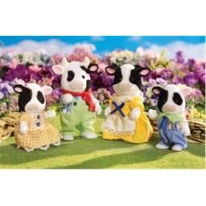  Calico Critters Friesian Cow Family of four NEW in 2011 