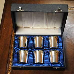 Set of 6 Vintage Swedish Sterling Cordials w/ Case Dated June 6, 1964 