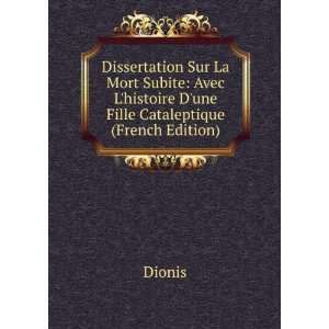  Dissertation Sur La Mort Subite Avec Lhistoire Dune 