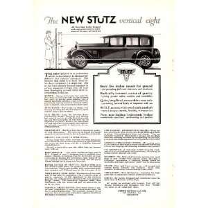  1926 Ad Stutz Vertical Eight Original Antique Car Print Ad 