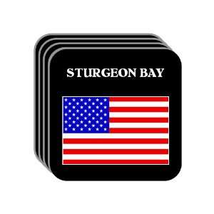 US Flag   Sturgeon Bay, Wisconsin (WI) Set of 4 Mini Mousepad Coasters