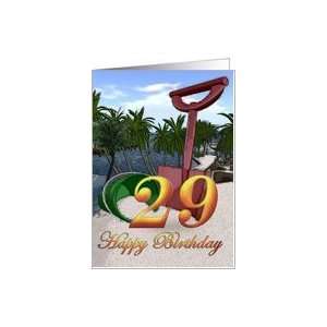   Palm trees side beach ocean shore tropical card Card: Toys & Games