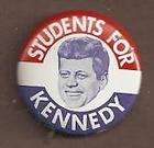 Original Students For Kennedy Campaign Button items in Lori Ferber 