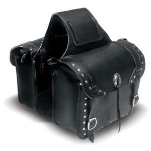  Carroll Leather H7185 Black Large Heavy Leather Saddlebag 