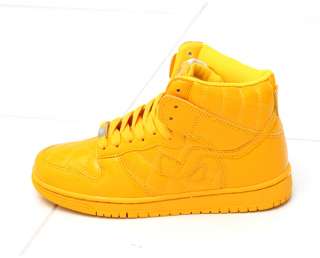 NEW Womens Shiny Yellow Hi High Top Sneakers Trainers Shoes NWT sz US 