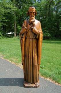 Hand Carved Wood Statue of St. Jude + + + + chalice +  