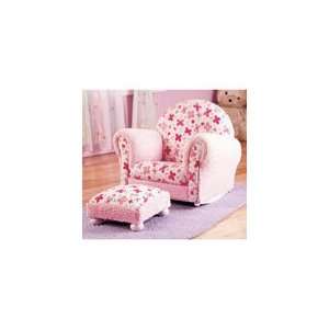  CHILDRENS FLORAL ARM CHAIR WITH STOOL: Everything Else