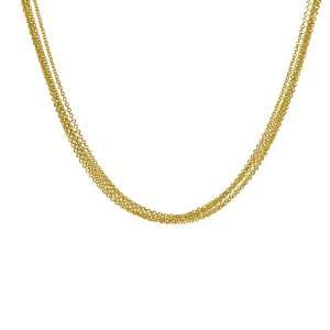  14K Gold Yellow 5 Strands Cable Necklace 18 Inch 