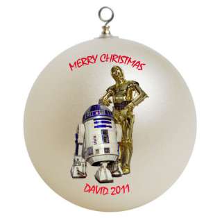 Personalized Star Wars C3PO R2D2 Christmas Ornament  