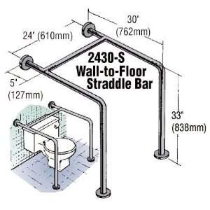   Alloy 304 White 1 1/2inch Wall to Floor Straddle Bar: Home Improvement