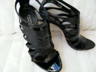   SANDALS HEELS PLATFORMS NEW BLACK VITELLO VERNICE NAPPA STEVE 40 10