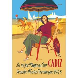  Cadiz la Mejor Playa del Sur 12x18 Giclee on canvas: Home 