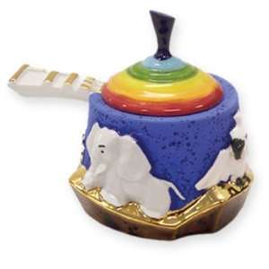 Ark with Animals and Rainbow Colored Lid Design. Hand Made in ISRAEL 