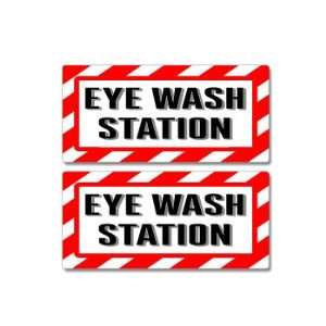 : Eye Wash Station Sign   Alert Warning   Set of 2   Window Business 