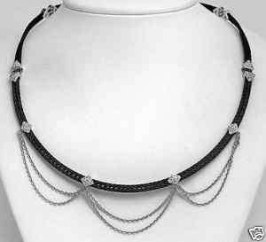 VS Diamond Charriol 18K Solid White Gold Necklace  