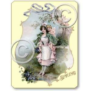  Item 142 Victorian Spring Season Plaque: Home & Kitchen